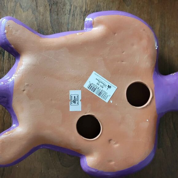 Disney Parks 10.5" Painted Terra Cotta Sea Turtle Vibrant with Birds Mexico - Picture 6 of 6